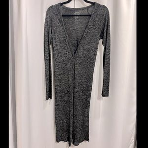 Womens grey button up long cardigan